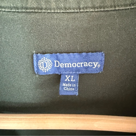 Democracy Women’s Olive Green Military Utility Jacket Cargo Pockets Size XL Coat - Picture 4 of 9